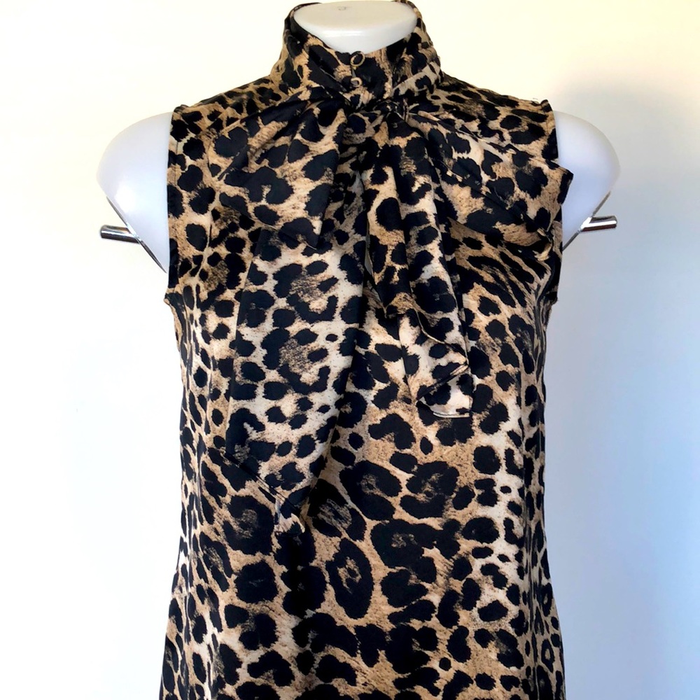 Vince Camuto Leopard Bow Blouse